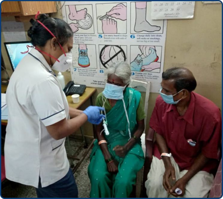 Nurse teaching nasogastric feeds